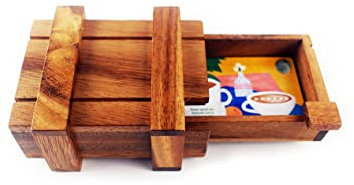 3D Holzkiste Puzzle Secret auspacken Sie eine versteckte Geschenkbox mit einem Versteck oder Fächern für einen Schatzsuche Puzzle-Liebhaber (1 Fächer)