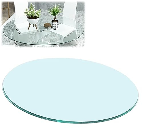 SAGIDAR Cristales A Medida, Mesa Cristal, Tablero Superficie Redonda De Mesa, para Mesa De Centro, Tablero De Repuesto, Cristal Biselado Pulido, Vidrio Pulido Plana, 50CM 60CM 70CM 80CM 100CM