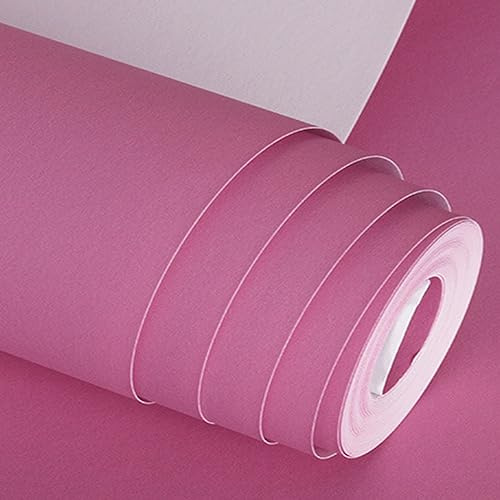 VisLarsc Papier peint épais grand volume couleur unie moderne simple chambre à coucher de luxe type effets spéciaux décoration de fond de salon 9,5 m x 0,53 m (9,5 m x 0,53 m, poudre de rose HR8285)