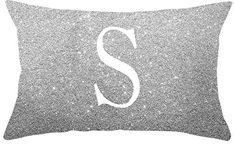 CEVAN Leinen Kissenbezüge Nordisch Kissenhülle Abstrakt Grau Kissenbezüge Dekorativ Kissenbezug Set Bunt 12 Englische Buchstaben S Kissenbezüge Sofa Dekor 30x50 cm