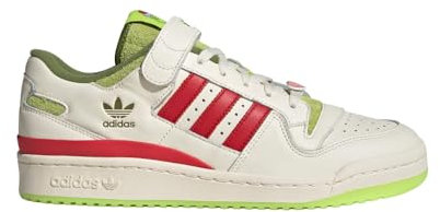 adidas Unisex Forum Low x The Grinch Schuhe - Lifestyle High Tops, Cremeweiß / Collegiate Red / Solar Slime, 8.5