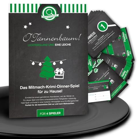 mitmach-krimi – O Tannenbaum! Lichterglanz und eine Leiche – Krimi Dinner Spiel für zuhause für 4 Personen – winterlich – Weihnachts Krimidinner