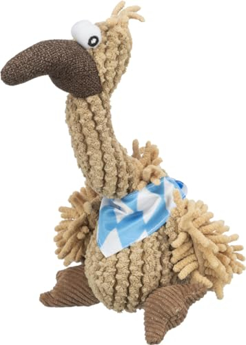 TRIXIE Hundespielzeug Geier Gustav mit Halstuch 22cm mit Quietscher Plüschspielzeug für Hunde