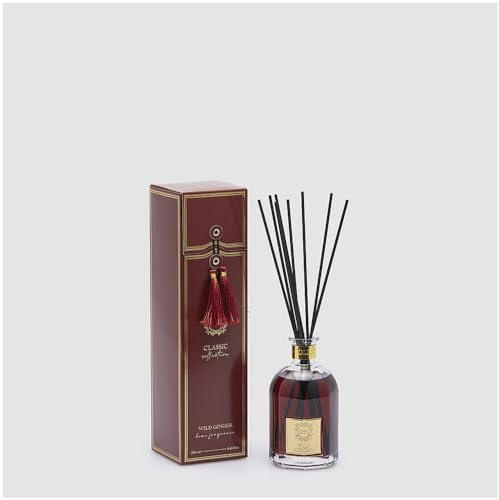 Edg - Enzo De Gasperi Klassischer Lufterfrischer für den häuslichen Bereich mit Stäbchen, 250-ml-Glasflasche, 2 Varianten (1 Stück) WILD GINGER