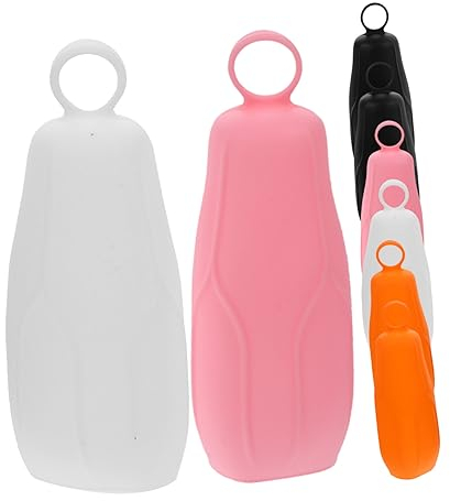 WOONEKY 8pezzi Manicotti Silicone Per Bottiglie Da Viaggio Da Arancione Protezione Antileak Per Shampoo e Lozione Accessori Pratici Per Toiletries Viaggio