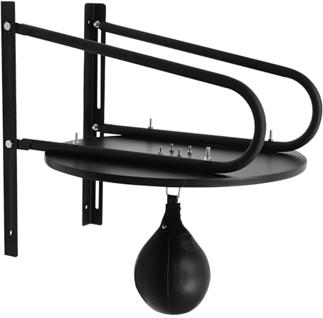 WOQLIBE Punchingball, Boxsack Wandhalterung 360° Speedball Boxen, Boxbirne Hängend für Cardio-Fitness-Boxübungen Verwendet Werden (Schwarz)