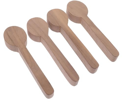 Hohopeti 4pcs Unfinished Wooden Spoon DIY Spoon Whittling Kit Unfinished Tableware Spoon Making Materials Wooden Spoon Making Mold Unfinished Spoons Wood Carving Spoons Wood Carving Scoop