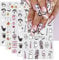 JMEOWIO 9 Sheets Halloween Nail Art Stickers Decals Self-Adhesive Pink Cute Ghost Pumpkin Nail Supplies Nail Art Design Decoration Accessories