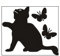 OQKAHIV 4 Bilder Interessant Schwarz Wandtattoo, Cartoon Katze, Dekorative Sticker für Badezimmer Kätzchen Wandaufkleber Stickers Katze Fenstersticker Dekorationen Aufkleber für Klassenzimmer Deko