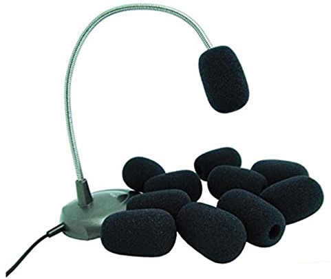 Small Mic Windshield Covers 10pcs for Lavalier Lapel Microphone | Black High-density Foam, Recording Studio Use, Fits Microphone and Telephone Headset