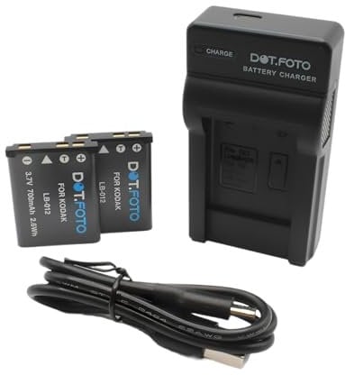 Dot.Foto LB-012 Premium 700mAh Battery (2-pack) & USB Battery Charger for Kodak PixPro SL5, FZ51, FZ52, FZ53, FZ55