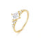 Whoiy Verlobung Ringe 585 Gelbgold, Hochzeitsring Ehering 14 Karat Echtgold Elegant Moissanit Bandring für Frauen Gr. 47 (15.0)