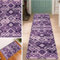 Läufer Teppich Lang rutschfest Waschbar Vintage Marokko Stil Lila Küche Korridor Teppich Polyester Langlebig Verstellbar Küchenteppich Meterware