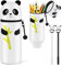 HGRGHH Federmäppchen aus Weichem Silikon, 2 in 1 Kawaii Schlampermäppchen, Weiche Stifte Mäppchen, Reißverschluss, Ständer up Stifteköcher, Stifthalter Bleistifttasche Mädchen Junge(Panda)