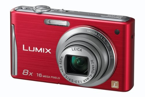 Panasonic Lumix FS35 Digital Camera 16.1MP 8x Optical Zoom 2.7 inch LCD Red (Renewed)