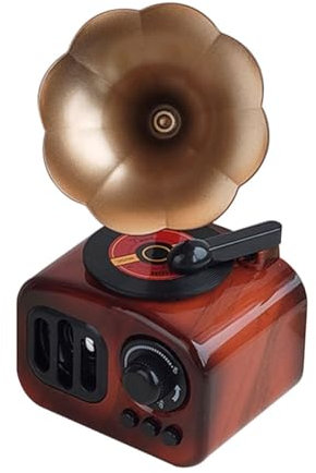 MAGICLULU Carillon grammofono Piccolo casa Musica retrò Arredamento grammofono Antico grammafono centrotavola di grammofono Arredamento Mini grammofono Ornamento del grammofono Addominali