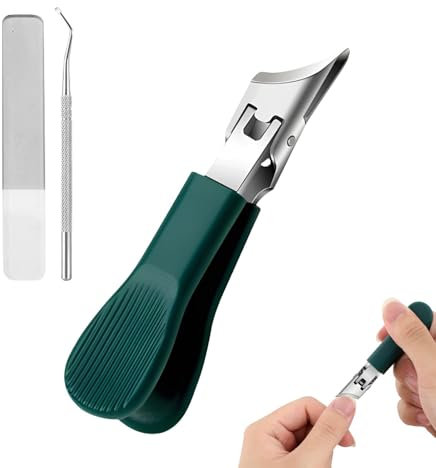 Eagle Beak Nail Clippers – 3 Pcs Professional Slant Edge Nail Clippers with Wide Jaw Opening – Anti-Splash Design Slanted Nail Clipper Kit for Thick Nails