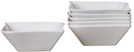 Ritzenhoff & Breker Melodie Beilagenschale 14 cm, 6er Set, Dessertschalen mit extravaganter Formensprache und schlichtem Design, Porzellan, Spülmaschinenfest, Weiß