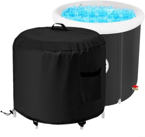 RichVibe Abdeckung für Eisbadewanne, Outdoor, Kälte-Tauchwanne, mit verstellbarem elastischem Saumschutz, für Zuhause, Garten