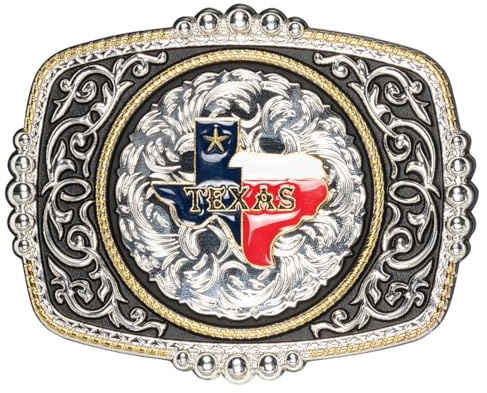 STARS & STRIPES Western Gürtelschnalle GS-609 – Cowboy Buckle aus Metall, für Wechselgürtel, Ranch- & Western-Style