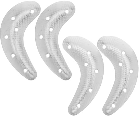 Toyvian 4 Pièces Plaques de Talon en Fer, de Croissant, Argenté, Antidérapantes, Ajustement, Vis, pour Bottes et Chaussures, Randonnée et Milieu Urbain