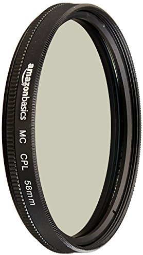 Amazon Basics 58 mm Circular Polarisations-Schutzfilter für tiefere Farben, Reduzierung von Blendung und Reflexionen, Mehrfach beschichtet, schützt vor Staub, Schmutz und Kratzern