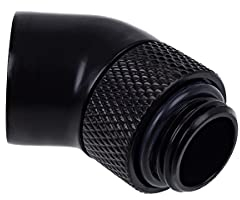 Alphacool Eiszapfen Winkeladapter 45° drehbar G1/4 AG auf G1/4 IG - Deep Black