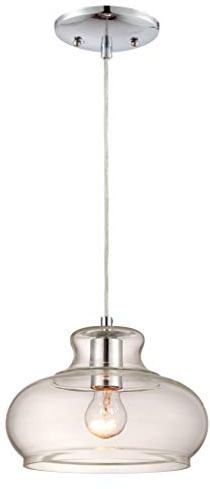 63458 One-Light Indoor Pendant, Chrome Finish with Clear Glass