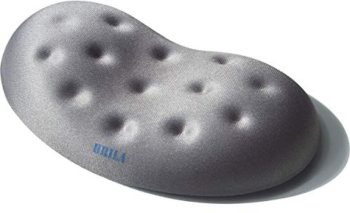 BRILA Handballenauflage – Ergonomisch Memory-Schaum Handgelenkstütze für PC Gaming Computer Laptop Arbeit - Massieren von Löchern Design wrist rest (Gray Mouse Wrist Rest)