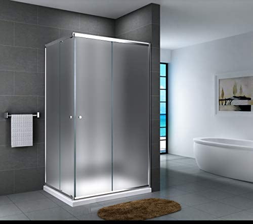 Yellowshop - Box Doccia Angolare 70 80 90 100 120 Cabina Bagno In Cristallo 6 MM Rettangolare Quadrato Curvo Serie Smart (Cm 70 x 120 Rettangolare, Cristallo 6mm Puntinato Opaco)