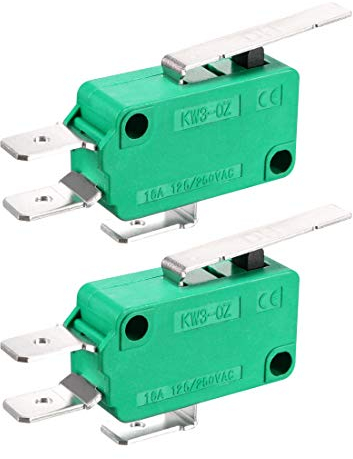 sourcing map 2 STÜCKE KW3-OZ 16A 125 / 250VAC SPDT NO NC Stange Typ Mikro Endschalter