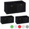6 x Aufbewahrungsbox Stoff, quadratisch, Aufbewahrung für Regal, Stoffbox in Würfelform, HxBxT: 30 x 30 x 30 cm, schwarz