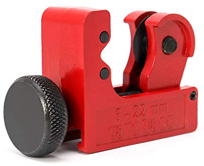 QWORK® Cortador de tubos, resistente ajustable de 3 a 22 mm (1/8 -7/8), herramienta de corte de tubos de acero de aluminio de cobre