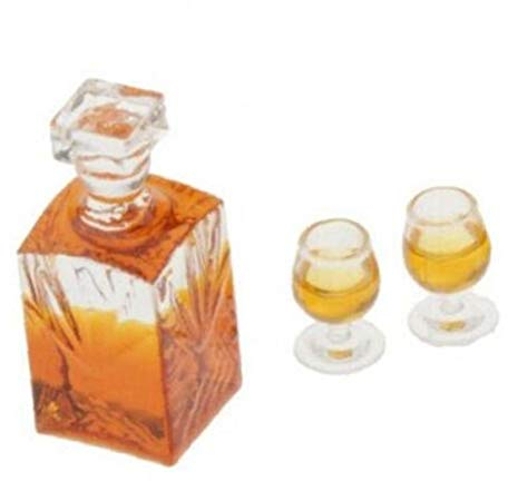 PiniceCore Mini Simulation Whiskey Weinflasche 1:12 Scale Puppenstuben Miniatur-zubehör Bar Modell Pretend Play-Spielzeug