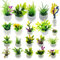 Cayway Miniatur Fee Garten Zubehör 20 Stück Miniatur Bonsai Pflanze Mini Topfpflanze Blumenmodell Puppenhaus Topf Pflanze Miniatur Künstliche Pflanze für Puppenhaus Gartendekorationen