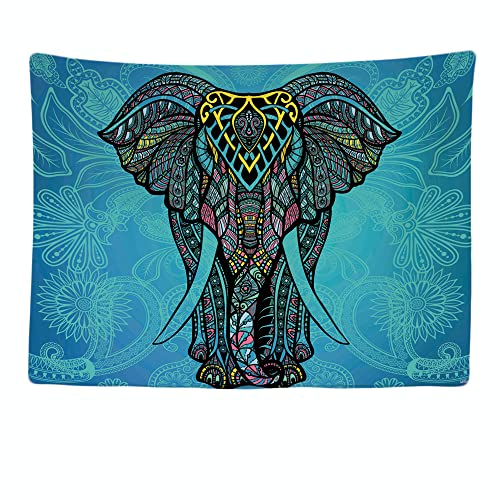 Ulticool - Elefant Bohemian Hippie Ibiza Style - Wandteppich - 200x150 cm - Poster - Verzierung - Hippie Zubehör - Dekoration - Tuch - Malerei - Raumteiler Vorhang für Bett, Wand oder Decke