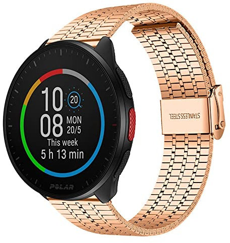 Strap-it Edelsathlarmband - kompatibel mit - Polar Pacer Armband - Ros?gold - fur Polar Ignite 1 - Polar Ignite 2 - Polar Ignite 3 - Polar Unite
