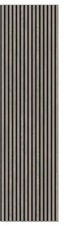 Holz Lamelle mit Akustik Effekt | 605 x 2400 x 22 mm | 6 Farben | Wand- und Deckenmontage möglich (Grey Oak)