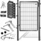 KESSER® Cancello da giardino porta da giardino premium in acciaio zincato, porta da giardino per cancello, incl. paletto con serratura maniglia e chiave, 140 x 106 cm, Antracite