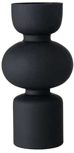 Home4You Vase - Schwarz - Glas - lackiert - H 29 cm