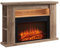FLAMME 51 Lipson Electric Fireplace Suite Rustic Light Oak Colour with Storage Shelves Includes 2000w Heater with Glass Fronted Flame Effect, Remote Control