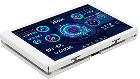 Yitre Écran de Panneau de Capteur PC, Moniteur de Température d'ordinateur Plug and Play Mini écran 3,5 Pouces pour Bureau (Blanc)