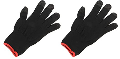 sourcing map Jeu Gants Doigt Gaming Gant Respirant Anti-Transpiration Tactile Mobile Jeu Manette Gant Noir pour Mobile Gaming, Paquet de 2