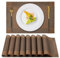 Gucass 8er Set Tischsets Abwaschbar, PVC Platzsets Abwischbar Platzdeckchen, Placemats Abgrifffeste Hitzebeständig rutschfest, Tischmatten für Küche Restaurant Speisetisch, 45x30cm(Braun)