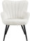 costoffs Boucle Fabric Tub Chair, Upholstered Living Room Armchair, Modern Comfy Curved Back Accent Chair with Sturdy Legs for Bedroom Makeup Office, Ivory
