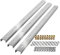 SOTECH Gratleisten 3 Stück U-Form echt Edelstahl 70 x 4 x 2 cm für Tischplatten/inkl. Befestigungsschrauben und Einschraubmuffen Verstärkungsprofil, Querstrebe, U-Profil, Aussteifungsprofil