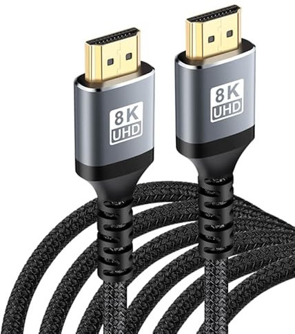 bitsmart 4K 8K Cavo HDMI 2.1 Certificato 2 metri 48Gbps 8K 60Hz 4K 144Hz 2K 240Hz ALLM VRR G-SYNC compatibile Dobly ARC eARC HDR 10+ HDCP 2.3 compatibile con PS5 Xbox Soundbar Reale 8K Fire TV