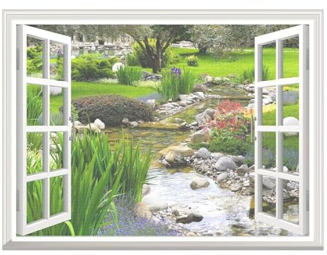 Zanzariera per finestra80x110cm, con fascia adesiva, facile da installare, lavabile e resistente, per interni, esterni, finestre in plastica, legno, alluminio, Bianco