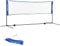 SPORTNOW Badmintonnetz Set Faltbares Volleyballnetz, 103/120/155H cm Höhenverstellbar Federballnetz Tennisnetz mit Transporttasche Indoor Outdoor, Metall Polyester Blau