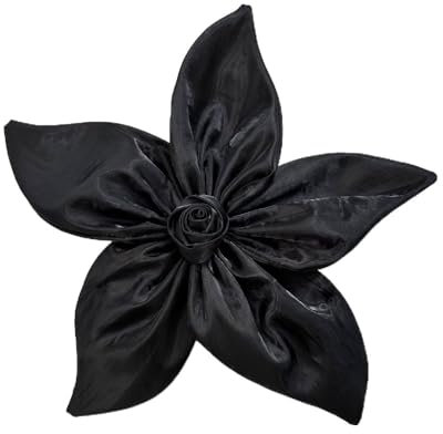 Satin-Stoffrose, große Broschen, Anstecknadeln, Seidenblumen-Brosche, Applikationen, Kleidungszubehör, Hochzeit, Party, Tanz, Bankett, Kleid, Zubehör (schwarz)